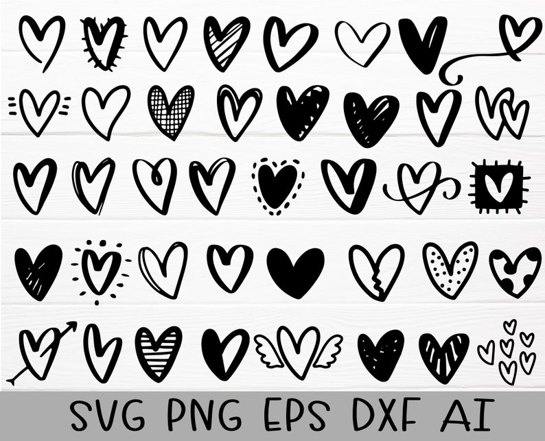 Heart For Cricut Heart Dxf Valentine Days Svg Heart Icons Heart Svg Bundle Cut File Hearts Svg Doodle Svg Digital Prints Art Collectibles Deshpandefoundationindia Org