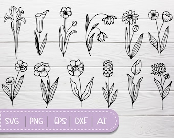 Flower bundle SVG, Flower bundle png, Flower cut file, Flower bundle dxf file,eps file, ai file for cricut