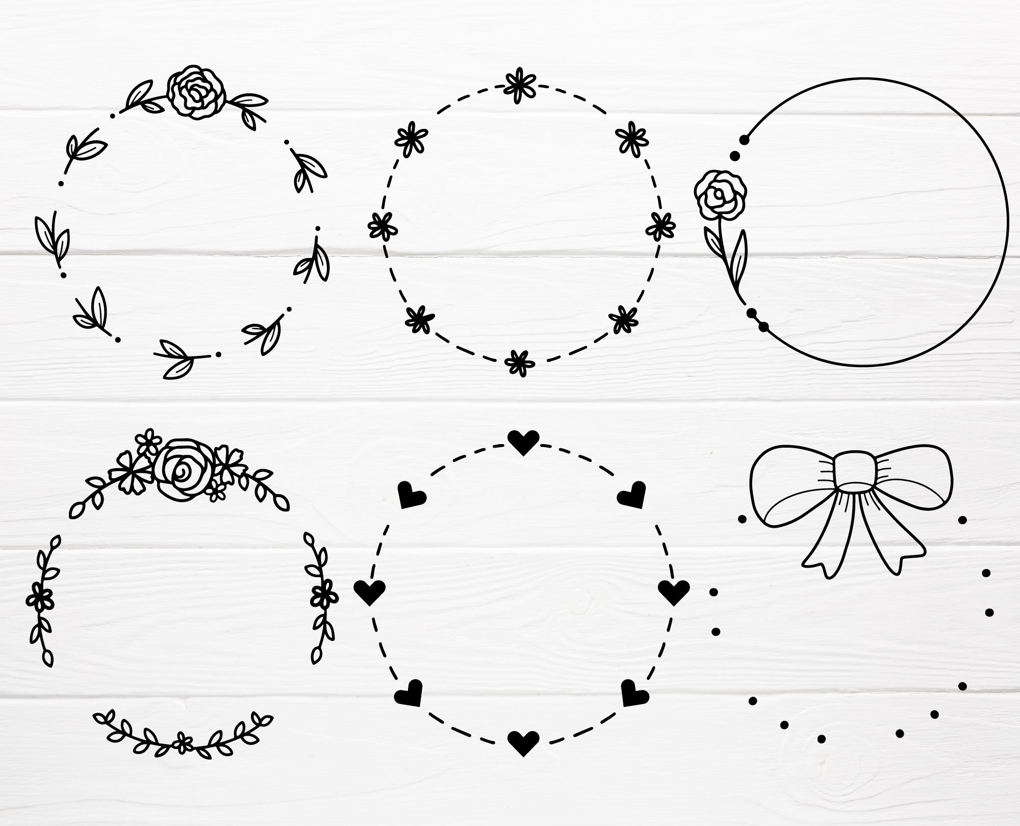 20 SVG Laurel Wreaths Bundle for Cut File,circle Border Wreath Svg ...