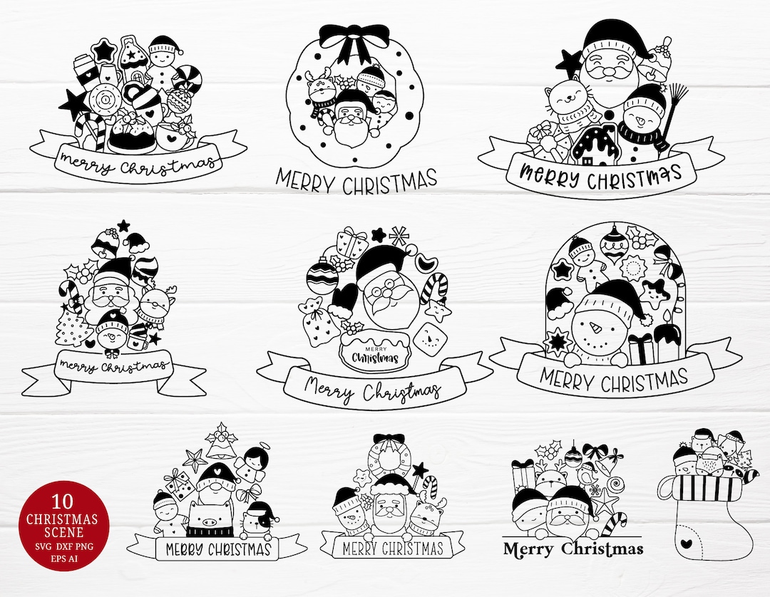 Christmas SVG Bundle Cut File, Merry Christmas SVG, Christmas Tree ...