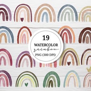 Aquarel regenboog clipart, regenboog voor kind, kinderkamerkunst, kaart, t-shirt, png-bestand