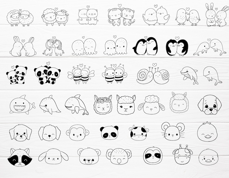 Bundle svg 211 animaux coupe fichier Animal sauvage animal mignon, fleur, congé, fleurs sauvages, clipart, amour, Saint-Valentin, mariage, svg dxf, png cricut image 5