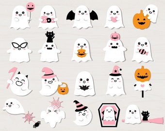 Ghosts Bundle SVG Cut File, Halloween Cartoon Svg, for cricut Silhouette,Cameo