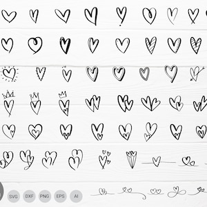66 Heart Svg Bundle Cut File, Hearts Svg, Valentine Days Svg,Heart Icons, Doodle Svg, Heart for cricut,Heart dxf,