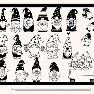 50 Christmas Gnome Procreate Stamps, Gnome Hand Drawn Stamp,christmas ...