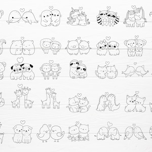 Bundle svg 211 animaux coupe fichier Animal sauvage animal mignon, fleur, congé, fleurs sauvages, clipart, amour, Saint-Valentin, mariage, svg dxf, png cricut image 4