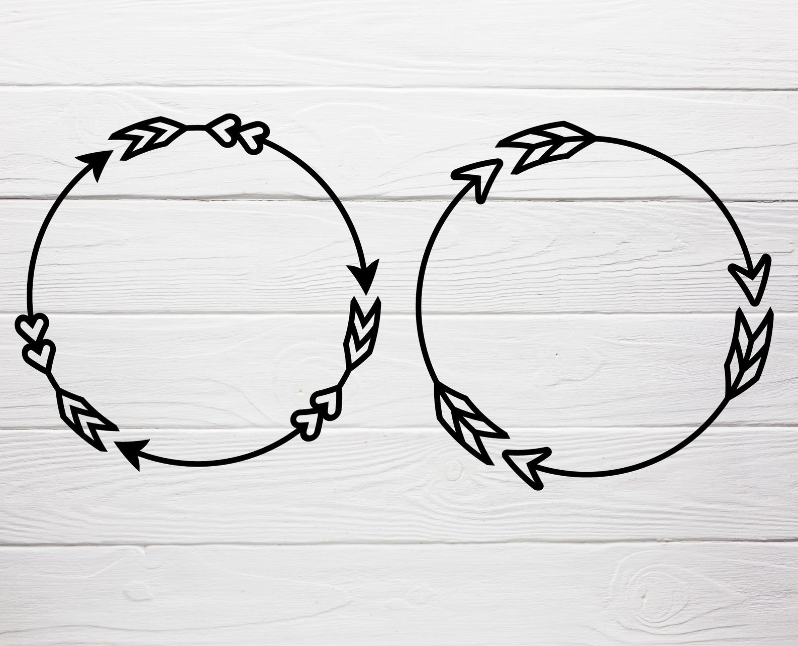Arrow Circle SVG for Cut File Arrows With Hearts for Cricut Etsy