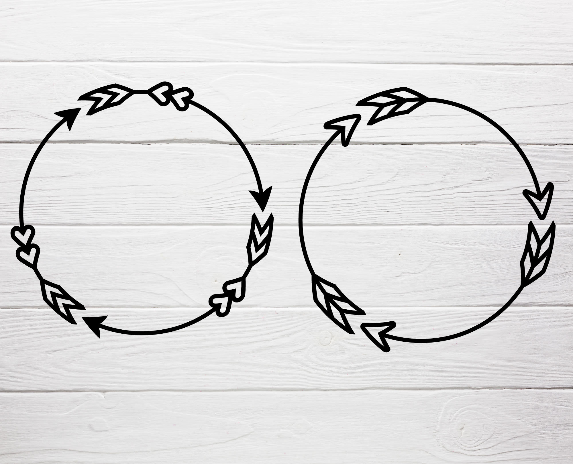 Arrow Circle SVG For cut file Arrows with hearts for cricut | Etsy