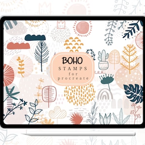 110 Procreate Stamps, Abstract Doodle,Boho,plants ,hand drawn, Procreate Plants,