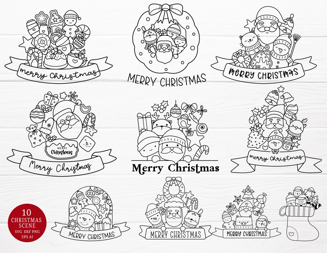Christmas SVG Bundle Cut File, Merry Christmas SVG, Christmas Tree ...