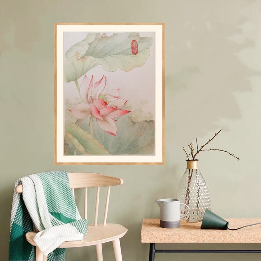 Original Lotus Flower Watercolor Painting: Asian Art (9x12 Inch) - Etsy UK