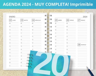 Agenda hebdomadaire 2024 à imprimer Week in View Planners mensuels