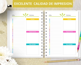 Printable Daily Planners - Perpetual Planners - Printable PDF Files - Organizers - Planners - in Spanish - Notes