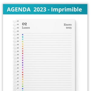 Printable Agenda 2023 Daily PDF Files to Print Organizer 