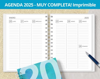 2025 Weekly Printable Planner - Week at a Glance - Monthly Planner - Expenses - Notes - Printable PDF Files - VERY COMPLETE