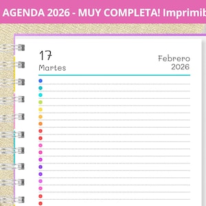 Agenda 2026 Diaria para imprimir - Planeadores Mensuales - Gastos - Notas punteadas Bullet Journal - archivos PDF imprimibles - MUY COMPLETA