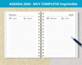 Agenda 2026 - Dos días por página - para imprimir - Planeadores Mensuales - Gastos - archivos PDF imprimibles - digital - MUY COMPLETA
