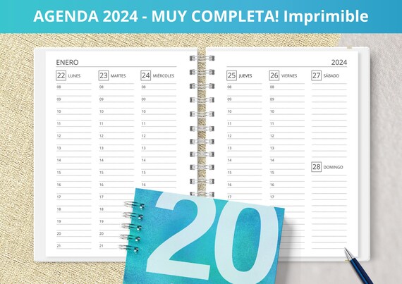 2024 Weekly Agenda to Print Week in View Monthly Planners Expenses