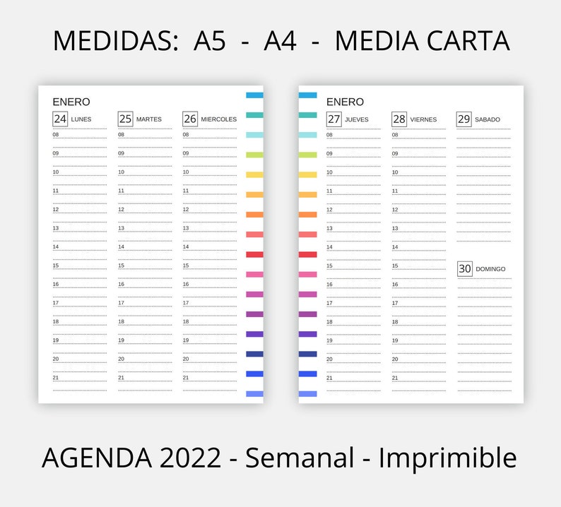 imprimir agenda 2022