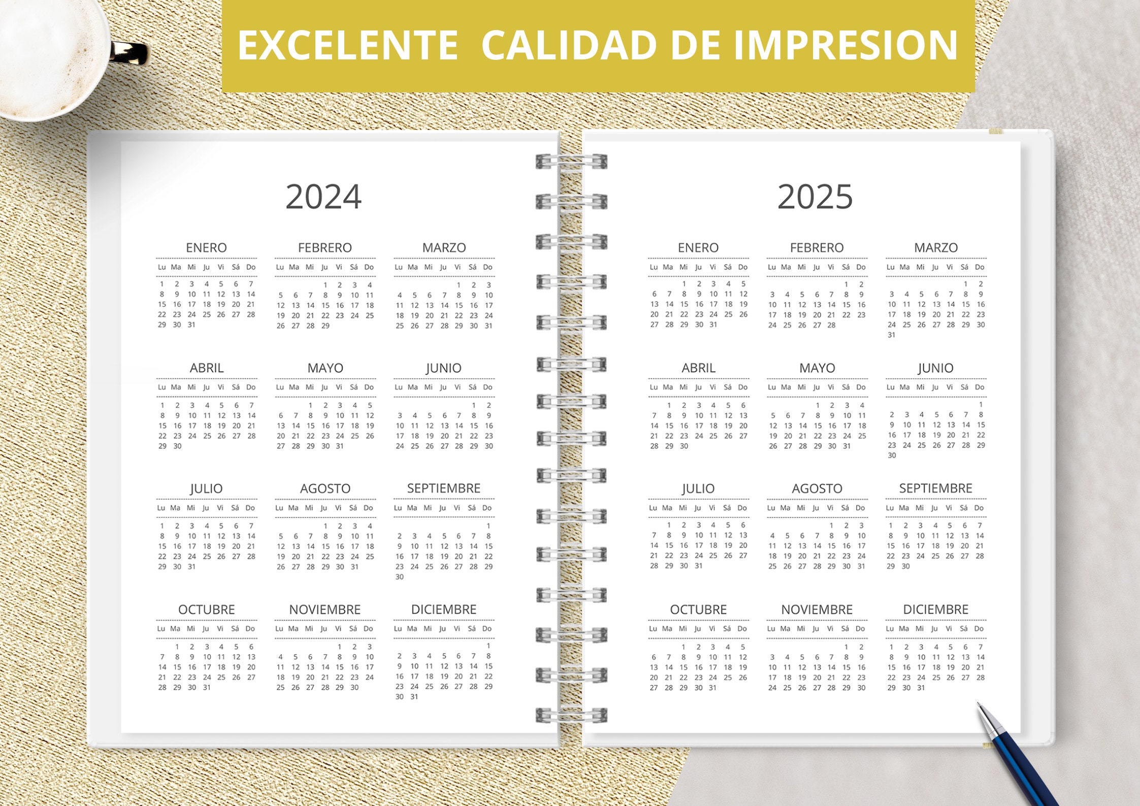 Agenda Semanal 2024 Agenda Semanal Rido/idé Septant 2024 - 30,5x10,5 Cm Dorado | 2 Páginas Por Semana Agenda Septant 2024 Semanal 30.5x10.5cm Dorado