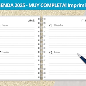 Agenda 2025-dwa dni na stronę-do druku-planiści miesięczny-wydatki-pliki PDF do druku-cyfrowy-bardzo kompletny