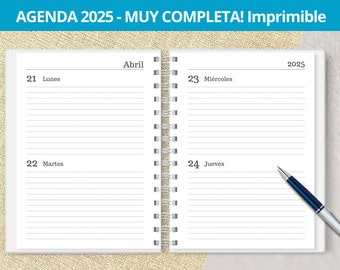 Agenda 2025 - Two days per page - printable - Monthly Planners - Expenses - printable PDF files - digital - VERY COMPLETE