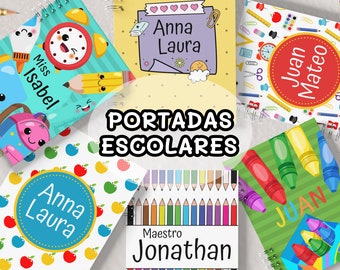 Portadas Escolares Imprimibles para Agendas y Cuadernos - para Maestros y Alumnos - Printable Planner Covers - archivos para imprimir