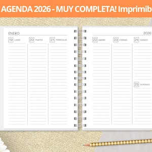 Agenda 2026 Semanal para imprimir - Planeadores Mensuales - Gastos - Notas punteadas Bullet Journal- archivos PDF imprimibles - MUY COMPLETA