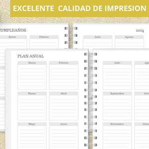 Agenda 2024 Two days per page to print Monthly Planners Expenses printable PDF files digital VERY COMPLETE image 5