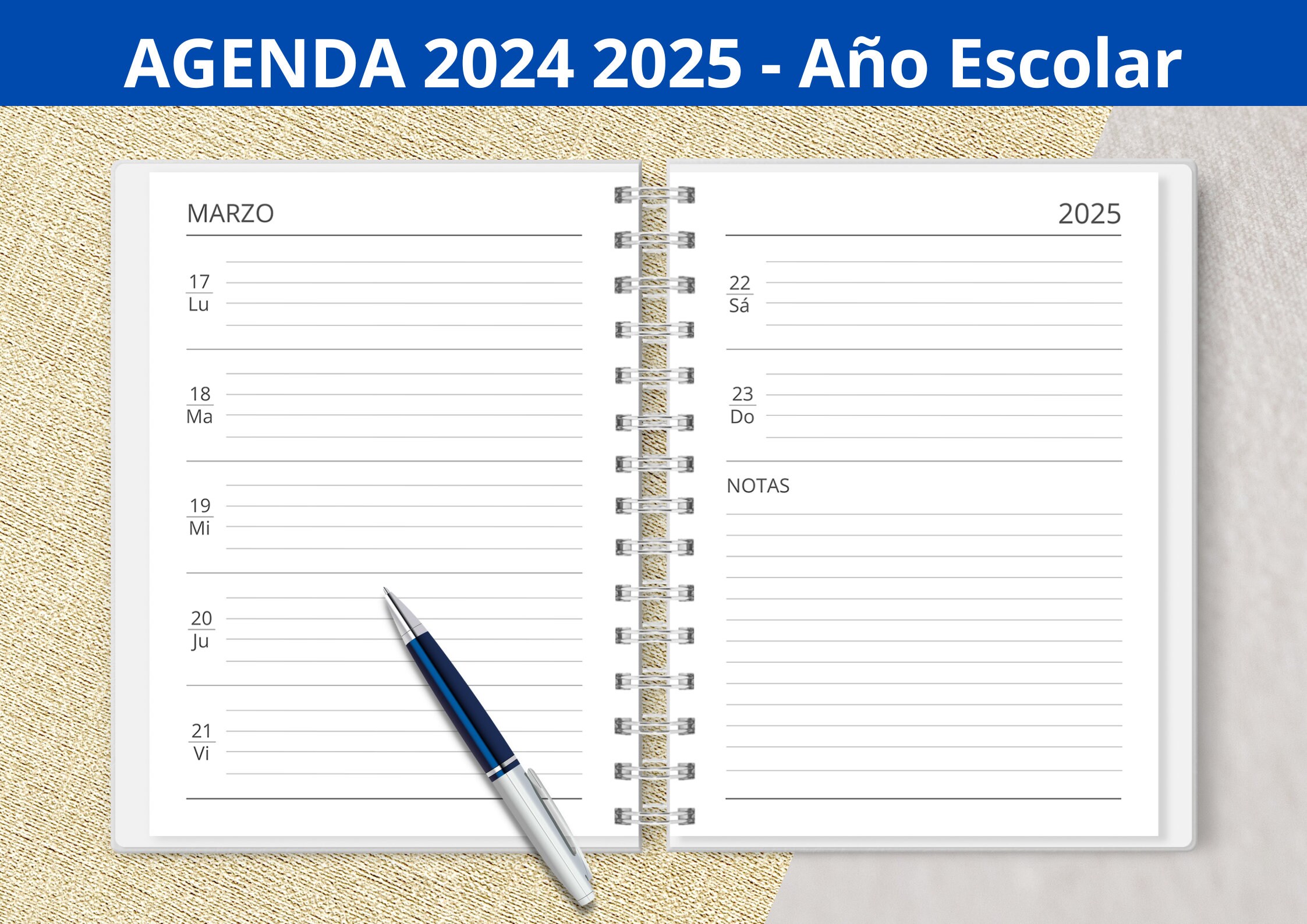 BRUNNEN Agenda Escolar (2025/2026) "Hearts", 2 Páginas = 1 Semana, A6