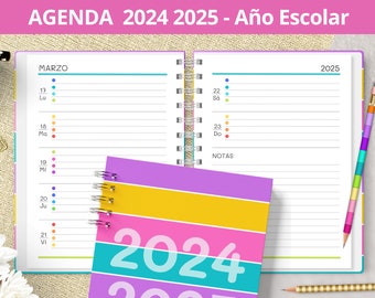 Agenda 2024 2025 - School Year - Printable - August to July - Weekly View - PDF files to print - bullet journal notes - digital