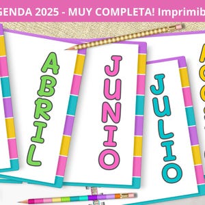 Agenda 2025 para imprimir - 7 días por página - Planeadores Mensuales - Gastos - Notas punteadas Bullet Journal - archivos PDF imprimibles