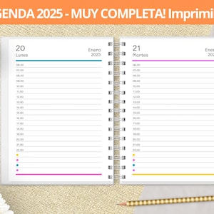 Agenda 2025 Diaria para imprimir - Planeadores Mensuales - Gastos - Notas punteadas Bullet Journal - archivos PDF imprimibles - MUY COMPLETA