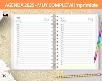 2025 Daily Planner to Print - Monthly Planner - Expenses - Bullet Journal Dotted Notes - Printable PDF Files - VERY COMPLETE