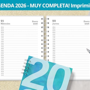 Agenda 2026 Diaria para imprimir - Un Día por Página - Planeadores Mensuales - Gastos - archivos PDF imprimibles - digital - MUY COMPLETA