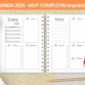 Printable 2025 Weekly Agenda - Monthly Planners - Expenses - Bullet Journal dotted notes - printable PDF files - VERY COMPLETE