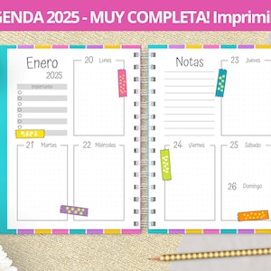 2025 Weekly Printable Agenda - Monthly Planners - Expenses - Bullet Journal Dotted Notes - Printable PDF Files - VERY COMPLETE