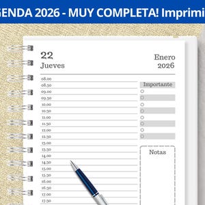 Agenda 2026 Diaria para imprimir - Un Día por Página - Planeadores Mensuales - Gastos - archivos PDF imprimibles - digital - MUY COMPLETA