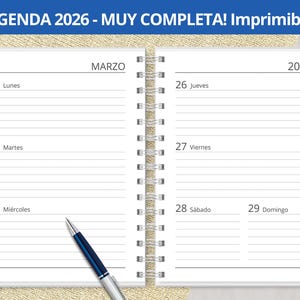 Agenda 2026 Semanal para imprimir - Semana a la Vista - Planeadores Mensuales - Gastos - Notas - archivos PDF imprimibles - MUY COMPLETA
