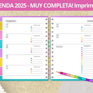 2025 Weekly Printable Agenda - Monthly Planners - Expenses - Bullet Journal Dotted Notes - Printable PDF Files - VERY COMPLETE