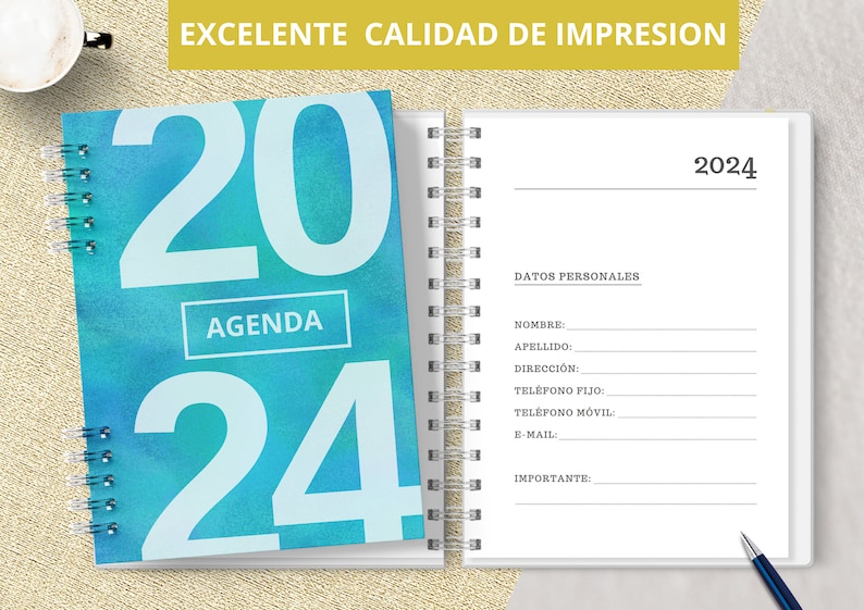 Agenda 2024 Two days per page to print Monthly Planners Expenses printable PDF files digital VERY COMPLETE image 9