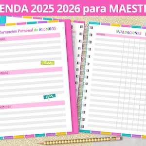 Printable 2025-2026 Teacher Planner - Attendance - Assessments - Grades - Lists - Planners