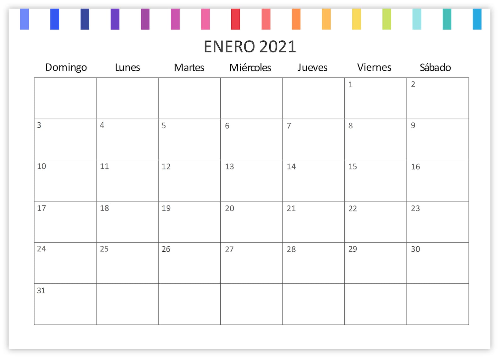 Calendario 2021