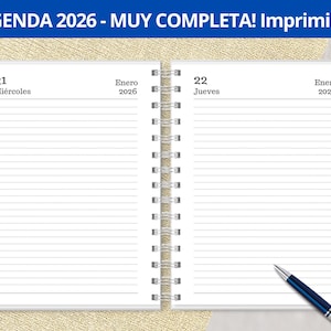 Agenda 2026 Diaria para imprimir - Un Día por Página - Planeadores Mensuales - Gastos - archivos PDF imprimibles - digital - MUY COMPLETA