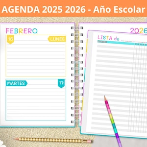 Printable Teacher Agenda 2025-2026 - School - Attendance - Assessments - Grades - Lists - Planners