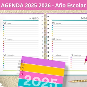 2025 2026 Agenda - School Year - Printable - August to July - Weekly View - PDF files to print - bullet journal notes - digital