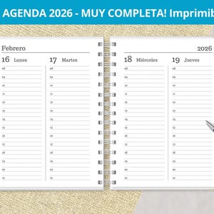 Agenda 2026 - Dos días por página - para imprimir - Planeadores Mensuales - Gastos- Notas- archivos PDF imprimibles - digital - MUY COMPLETA