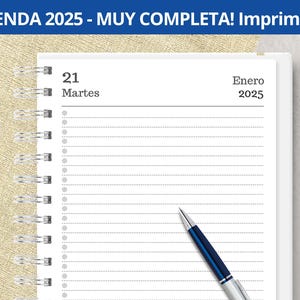 Do druku 2025 Daily Agenda-jeden dzień na stronę-miesięcznych planistów-wydatki-pliki PDF do druku-cyfrowe-bardzo kompletne