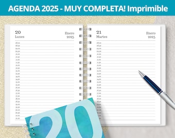 Printable 2025 Daily Agenda - One Day per Page - Monthly Planners - Expenses - printable PDF files - digital - VERY COMPLETE