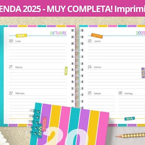 Printable 2025 Weekly Agenda - Monthly Planners - Expenses - Bullet Journal dotted notes - printable PDF files - VERY COMPLETE